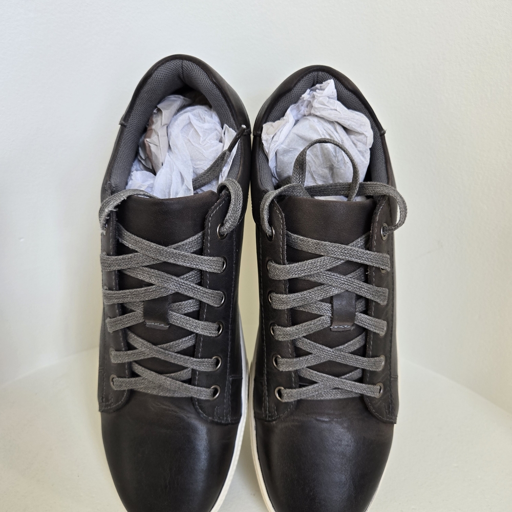 New In Box-Jousens Men's GREY Leather Sneakers, SIZE 10 - Picture 7 of 13